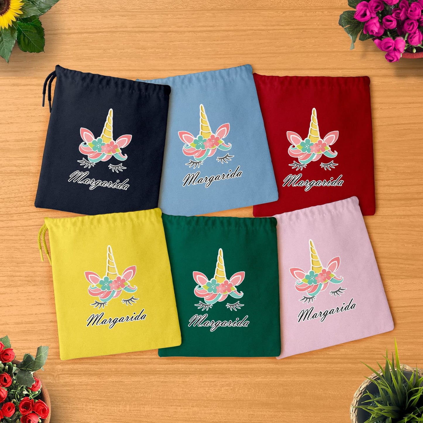 Saco Multiusos "Unicórnio Floral"