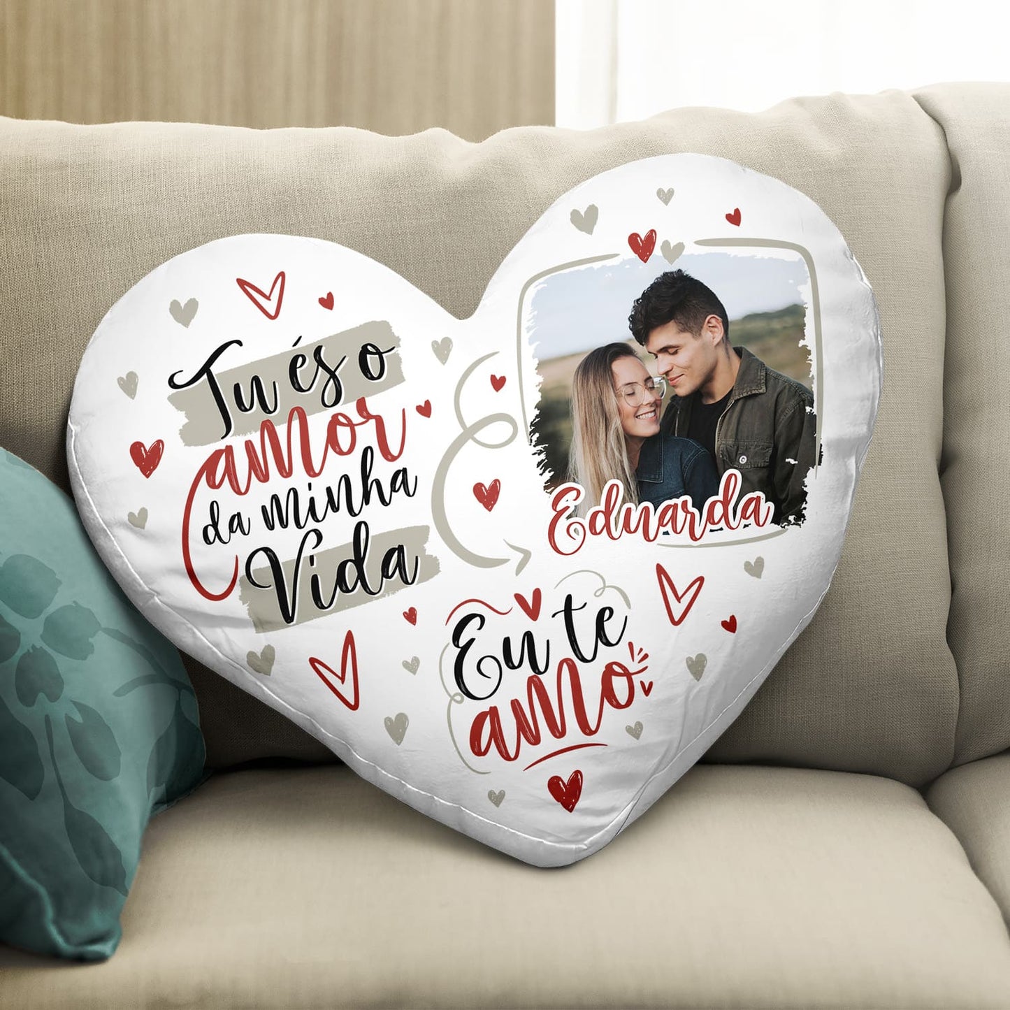 Almofada coração "Tu és o amor da minha vida"