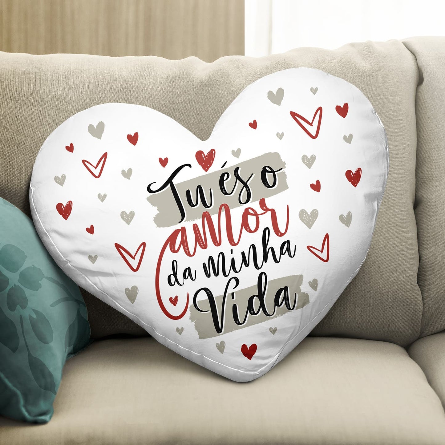 Almofada coração "Tu és o amor da minha vida"