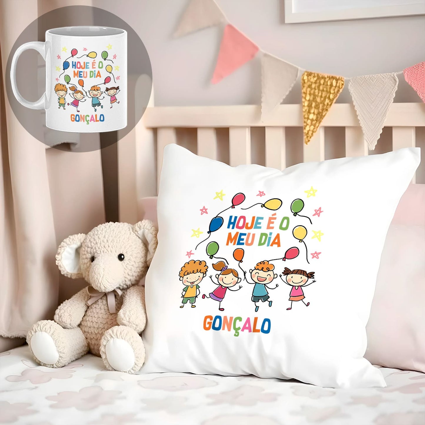 Almofada e/ou Caneca "Hoje é o meu dia"