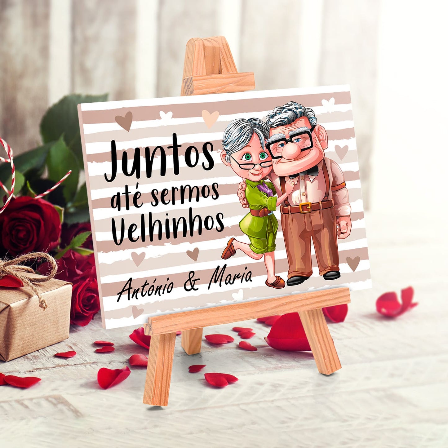 Azulejo "Juntos até sermos velhinhos"