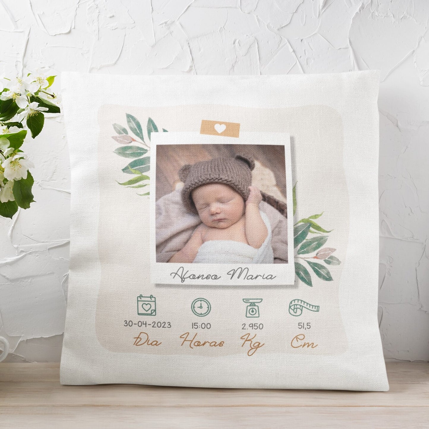 Almofada de nascimento "Pastel"