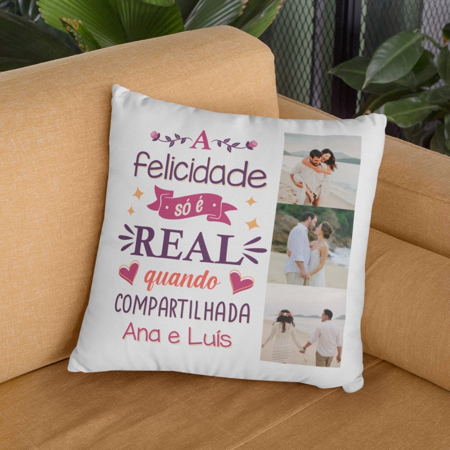Almofada "Felicidade Compartilhada"