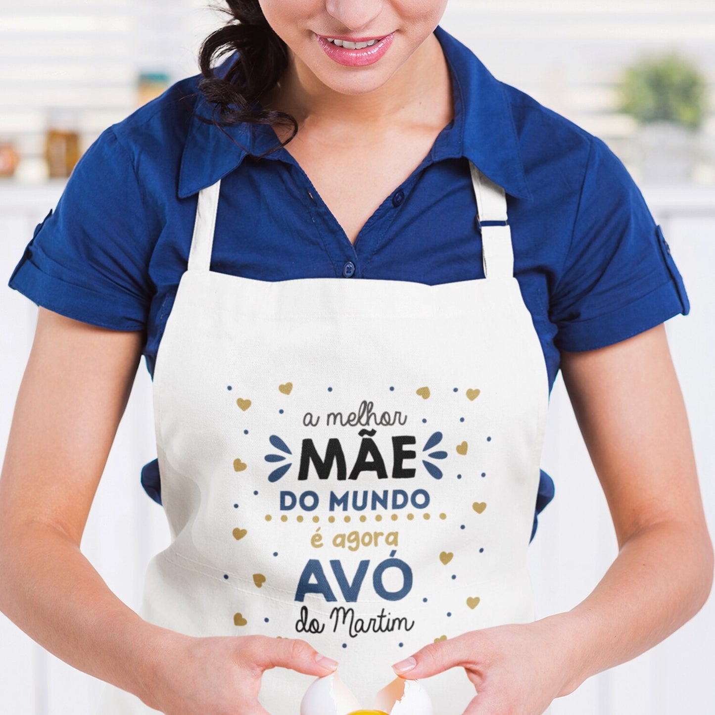 Avental e/ou Luva+Pega "A melhor mãe do mundo é agora avó"