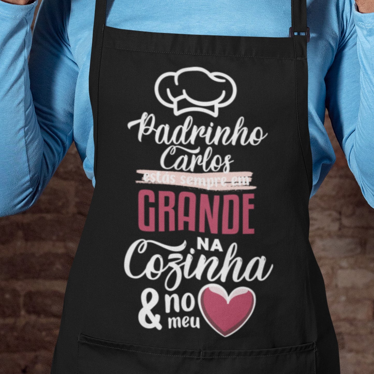 Avental "Na cozinha e no meu coração"
