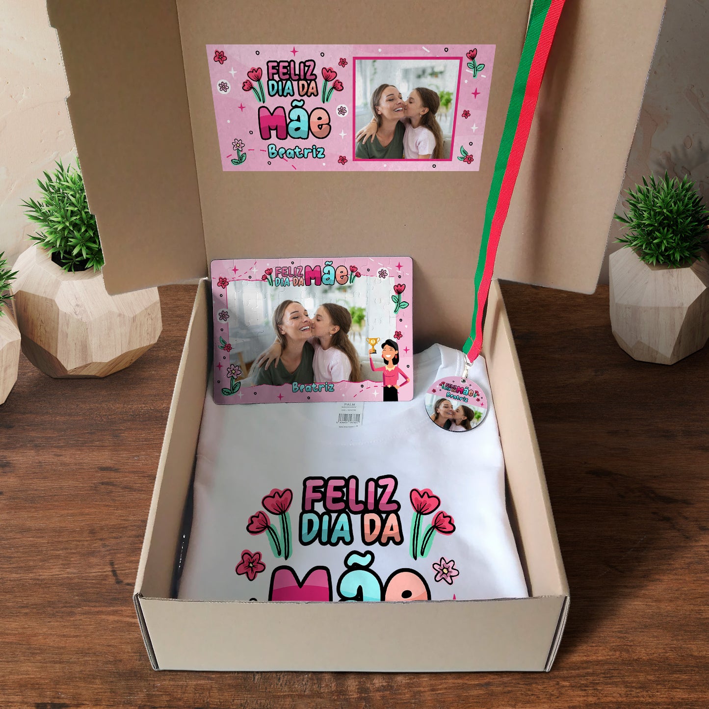 Box T-shirt + Puzzle + Medalha "Troféu"