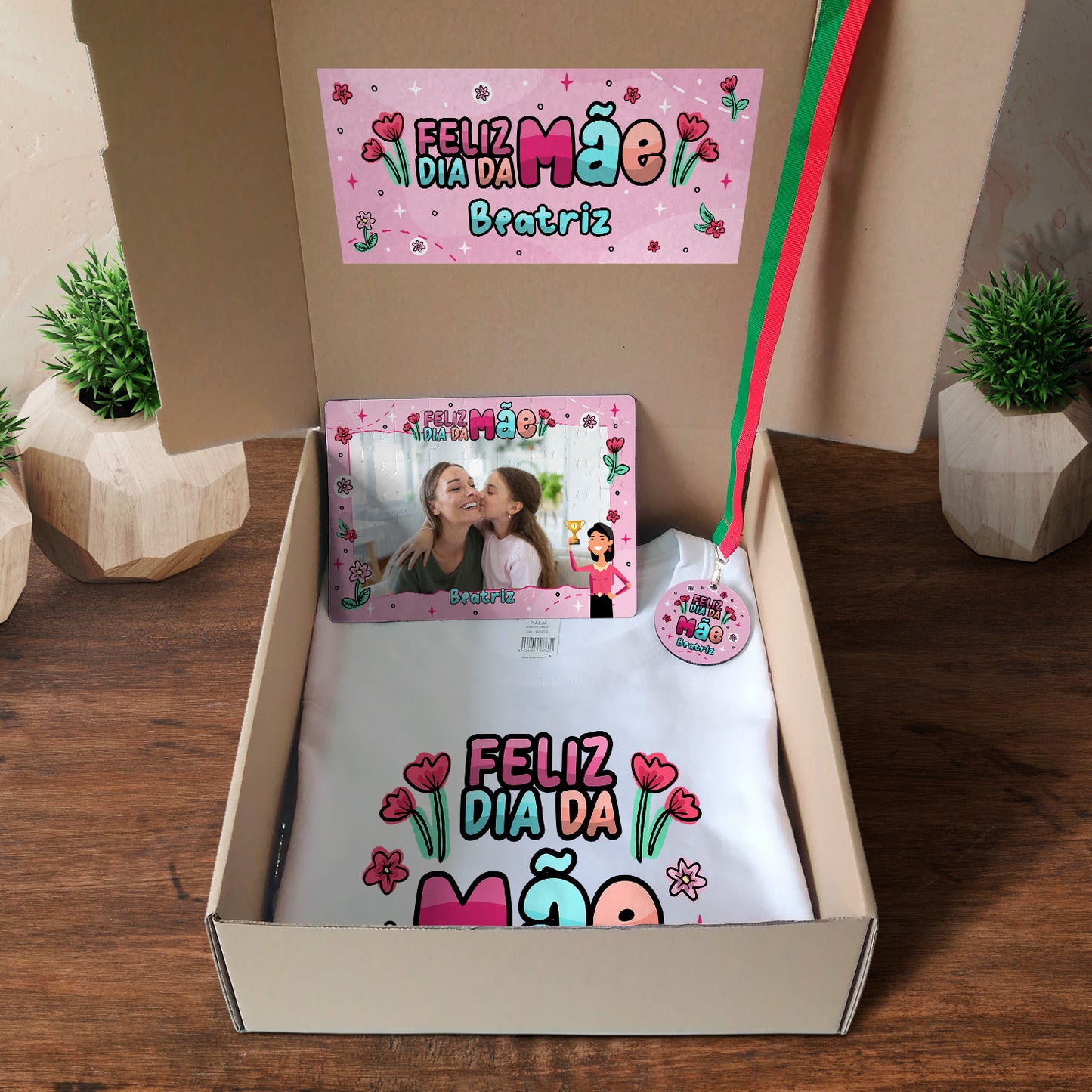 Box T-shirt + Puzzle + Medalha "Troféu"