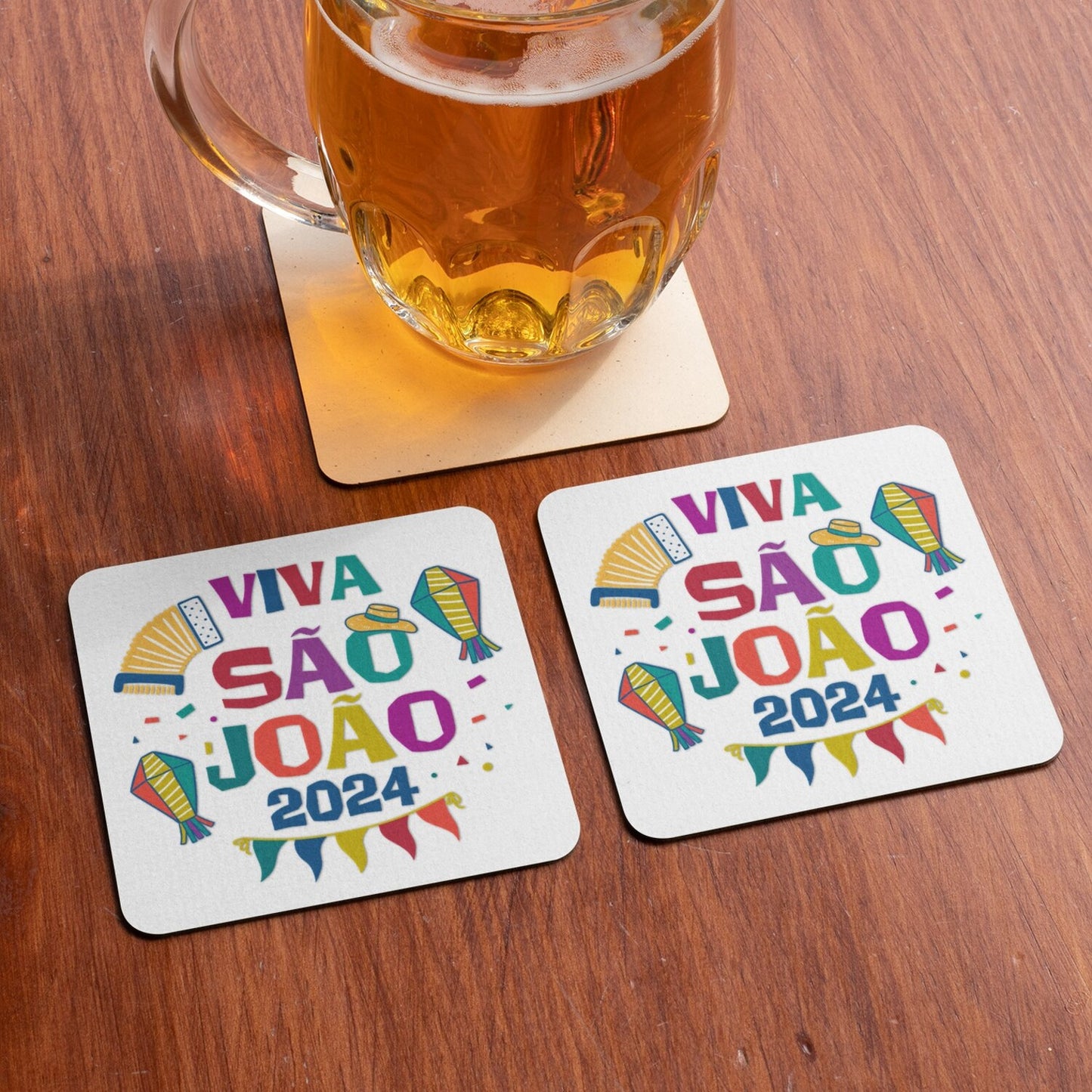 Bases de copos (6 unidades) "Viva São João"