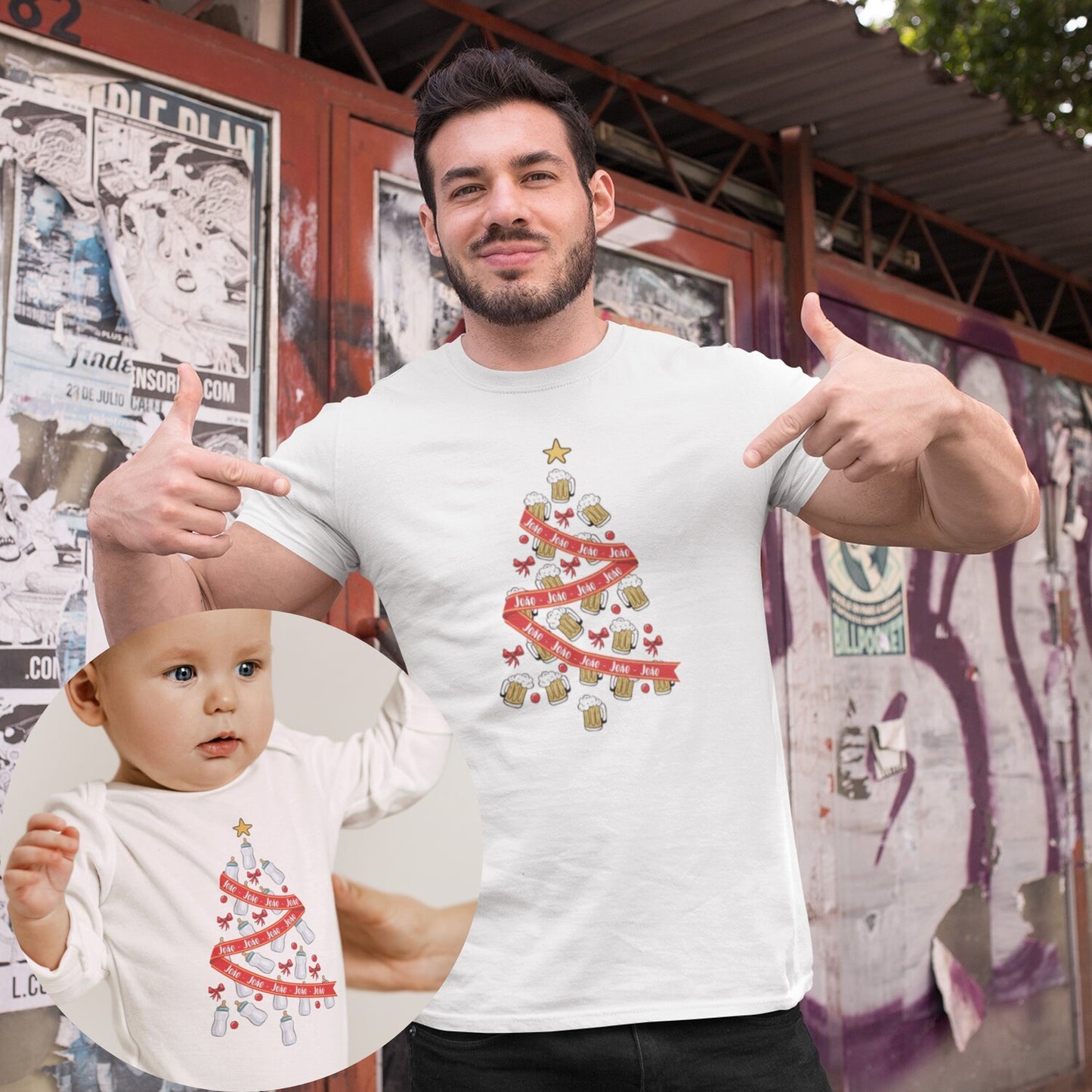 T-shirt "Árvore de cerveja" e/ou Body "Árvore de biberões"