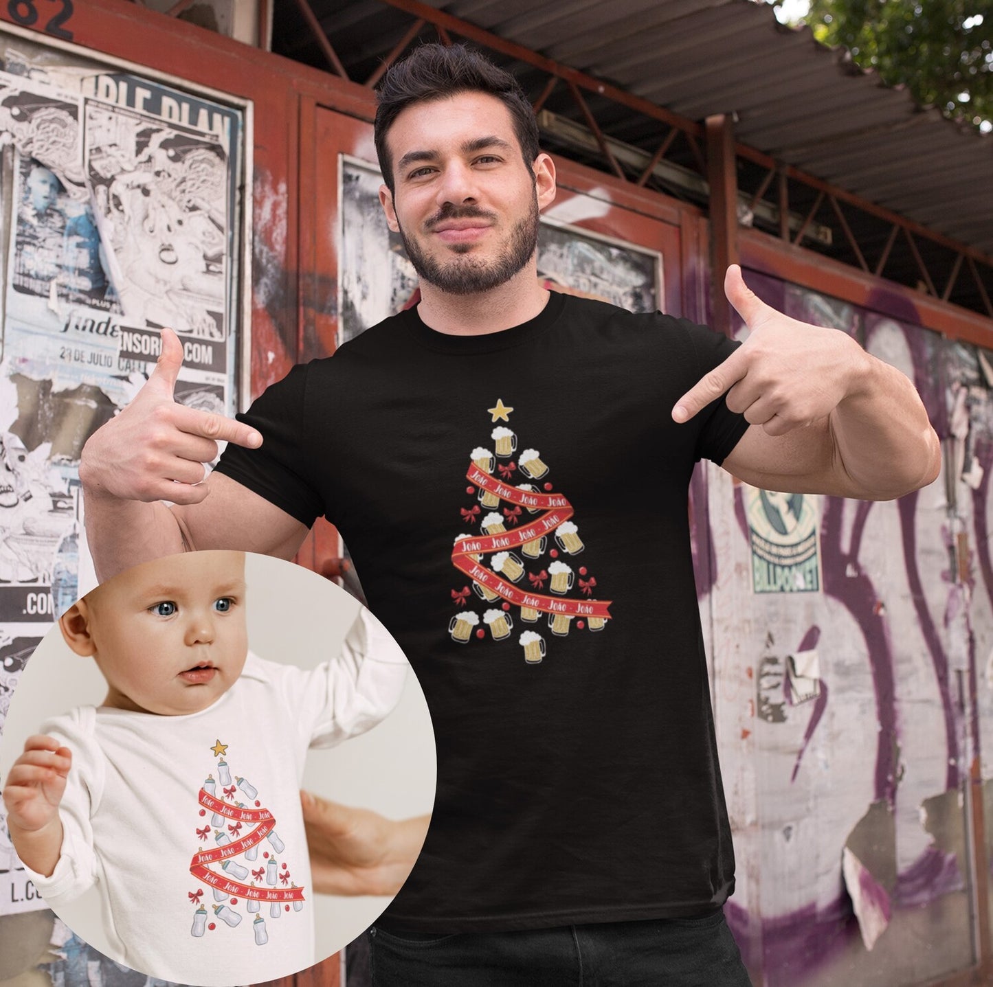 T-shirt "Árvore de cerveja" e/ou Body "Árvore de biberões"