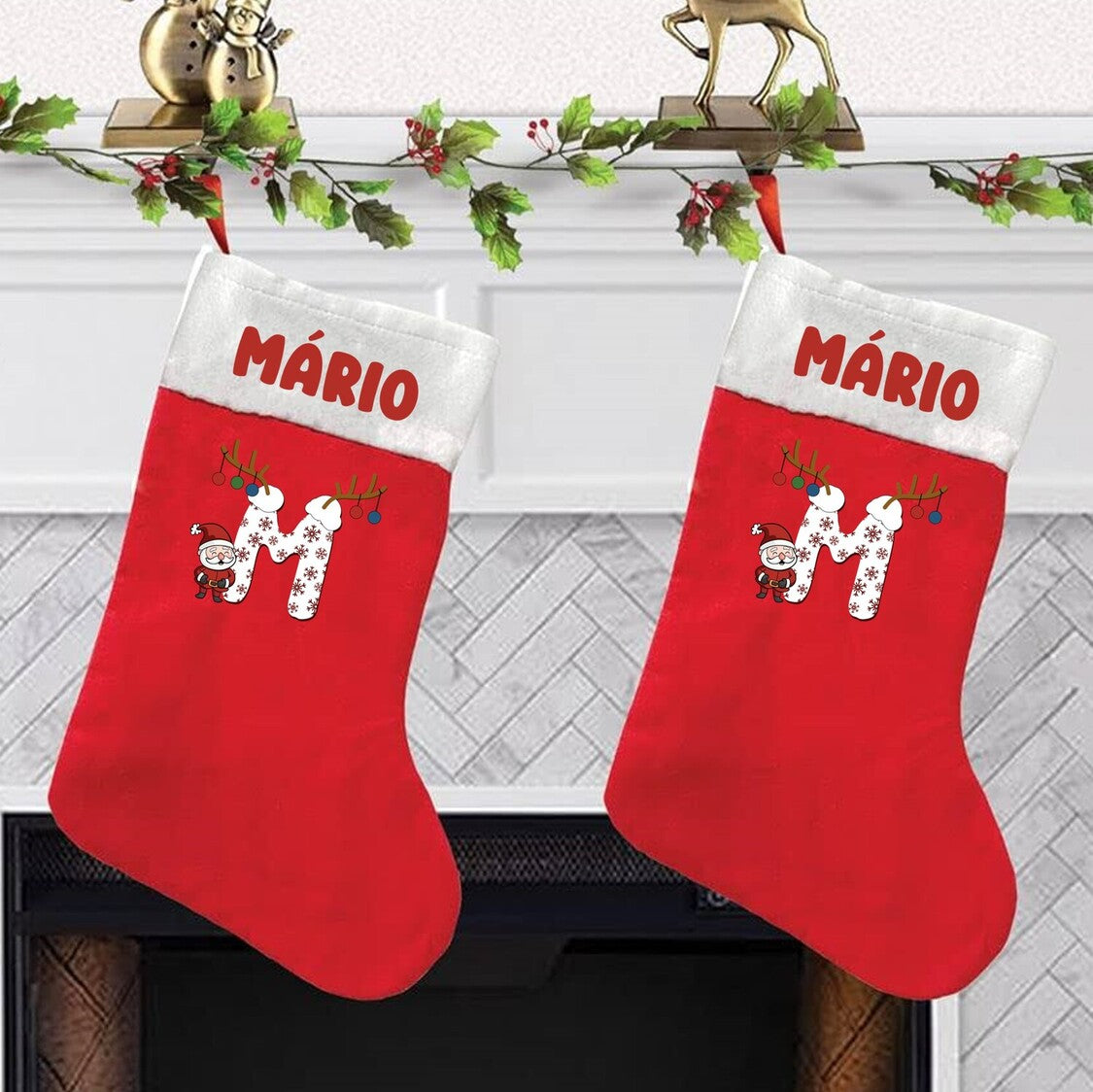 Bota de Natal "Pai Natal na Neve"