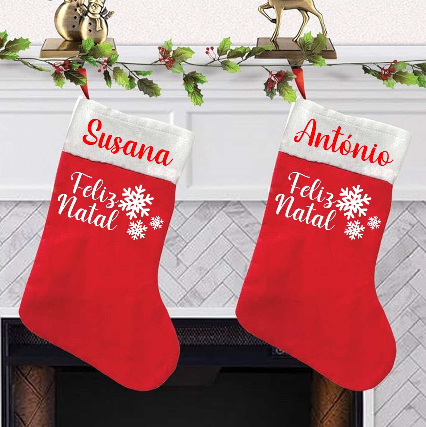 Bota de Natal "Feliz Natal (neve)"
