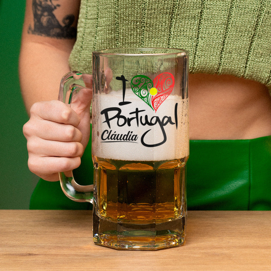 Caneca para Cerveja e/ou Abre-garrafas "I Love Portugal"