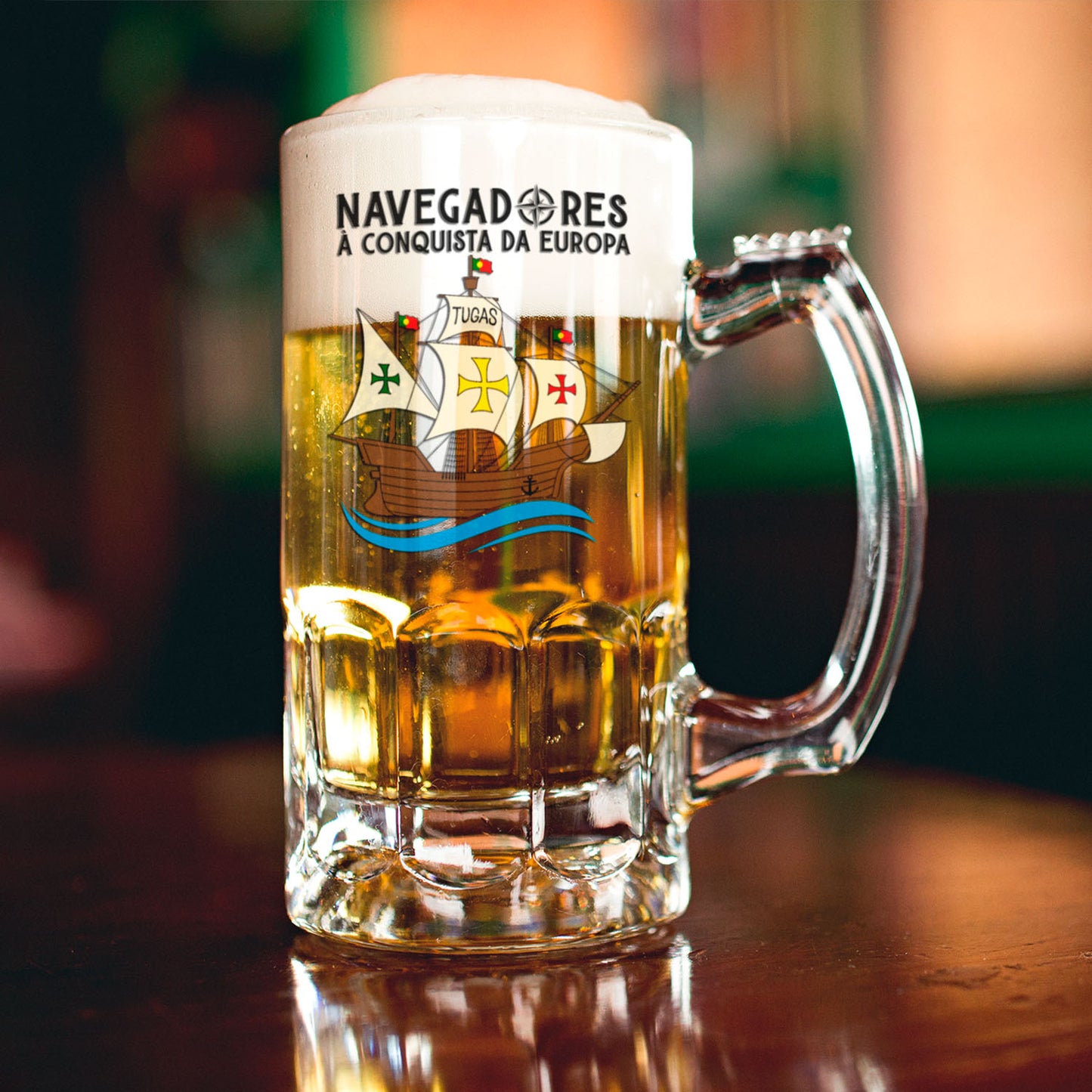 Caneca para Cerveja e/ou Abre-garrafas "Navegadores à conquista da Europa"