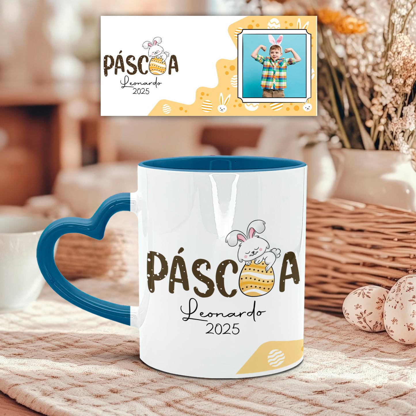 Caneca Pega Coração "Páscoa"