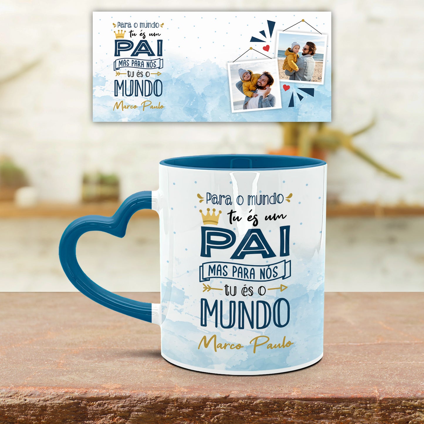 Caneca Pega Coração "Tu és o mundo"