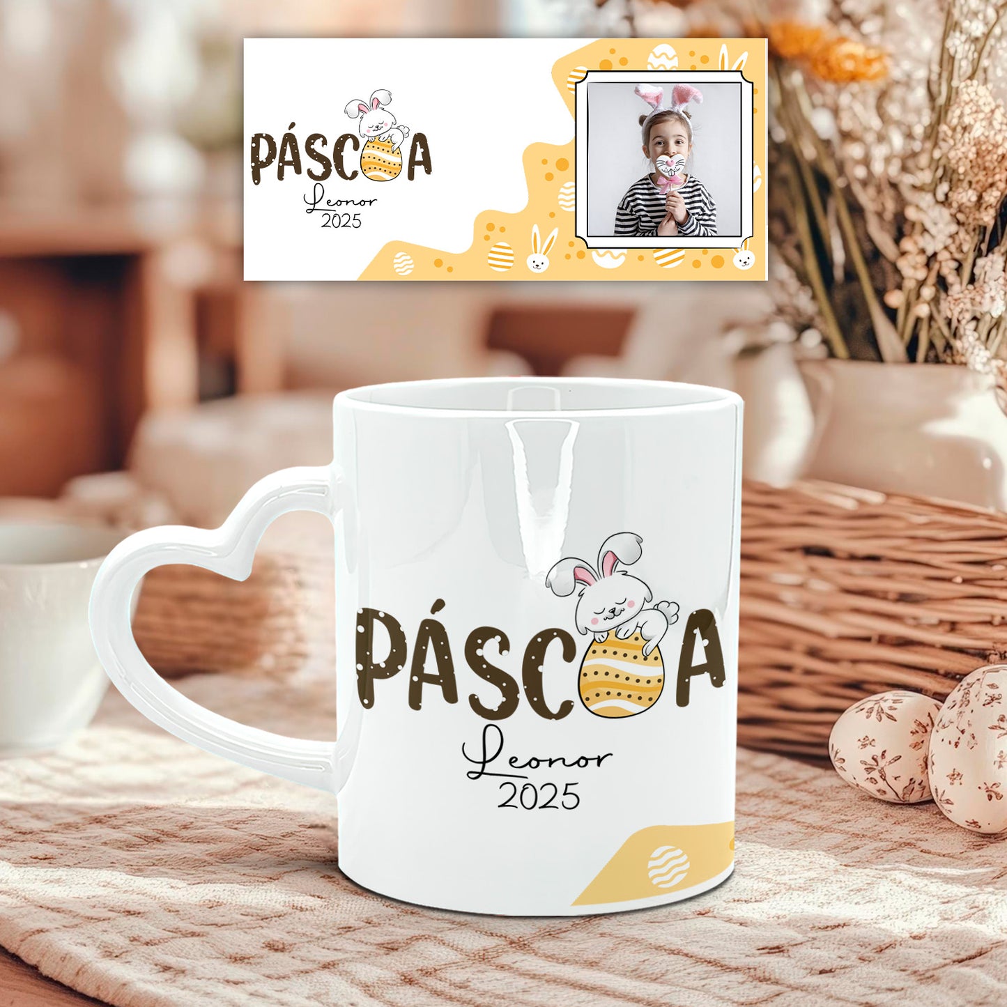 Caneca Pega Coração "Páscoa"