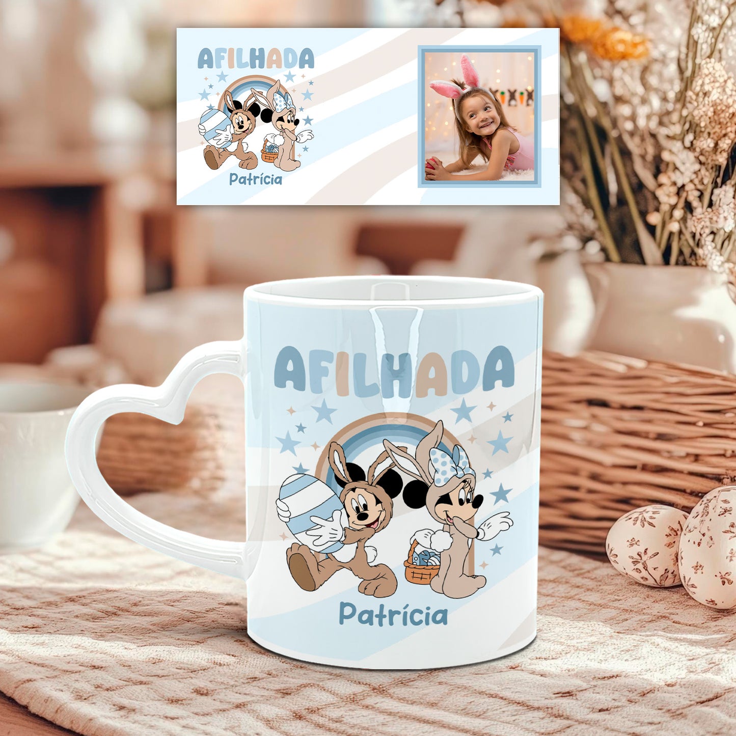 Caneca Pega Coração "Páscoa Animada"