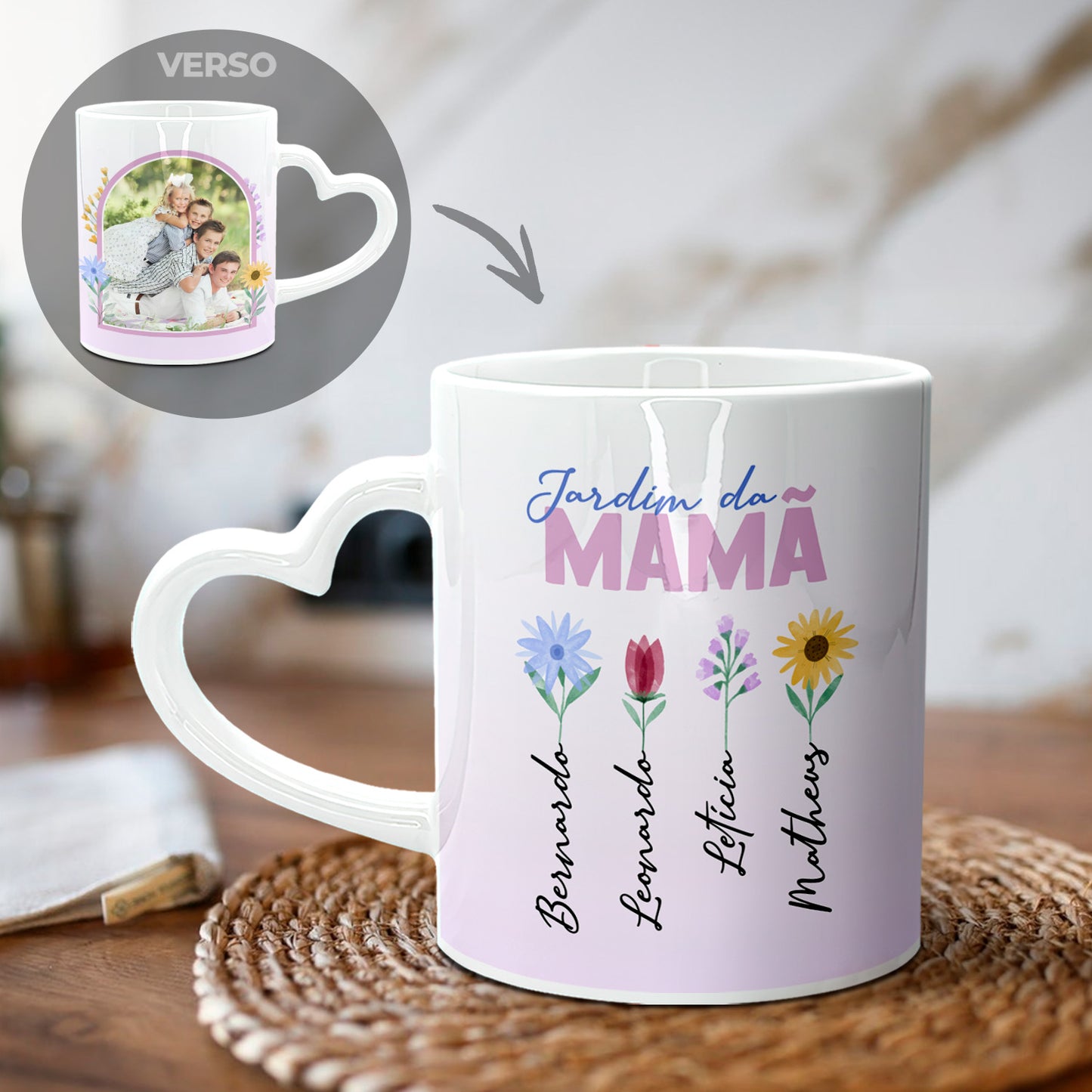 Caneca Pega Coração "Jardim"