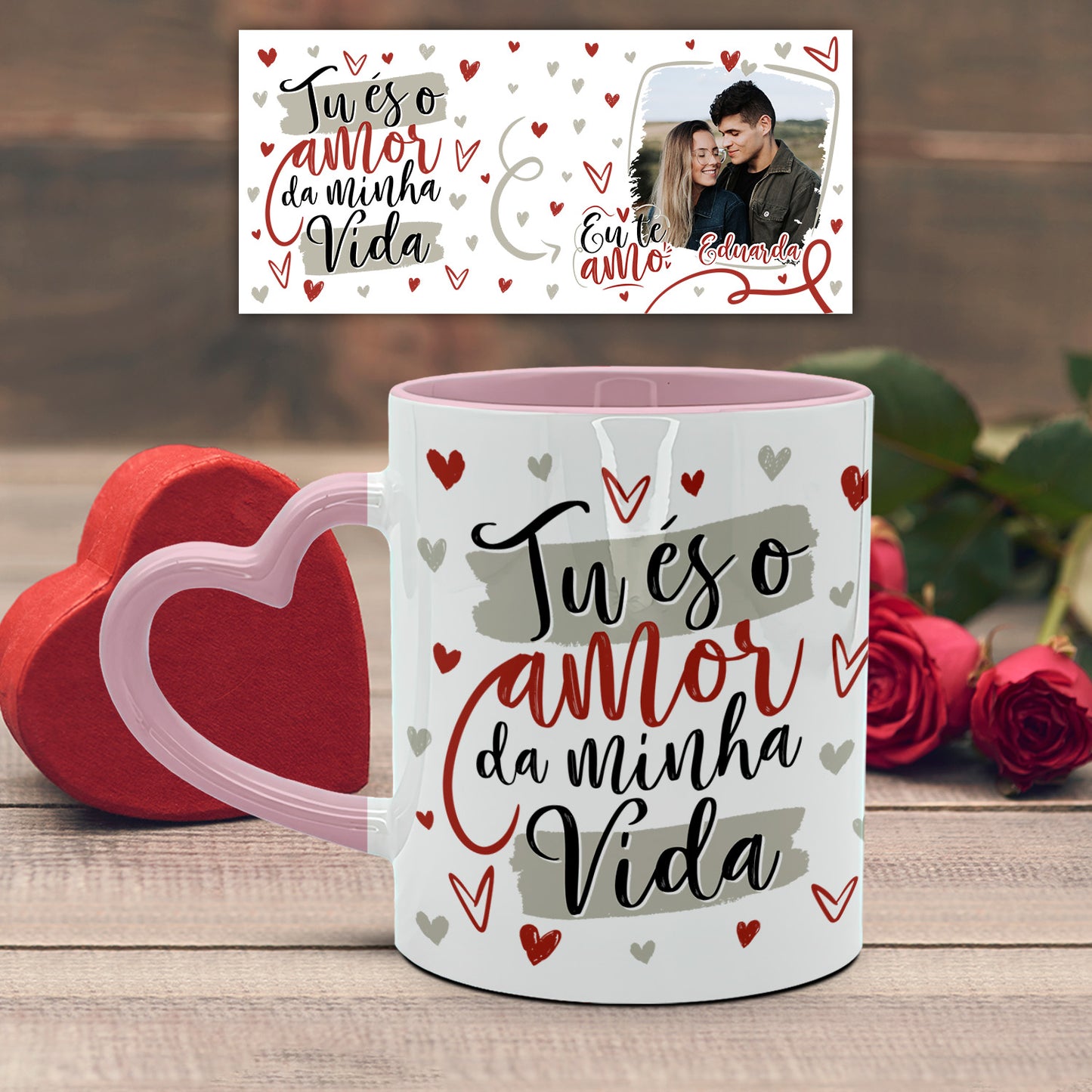 Caneca Pega Coração "Tu és o amor da minha vida"