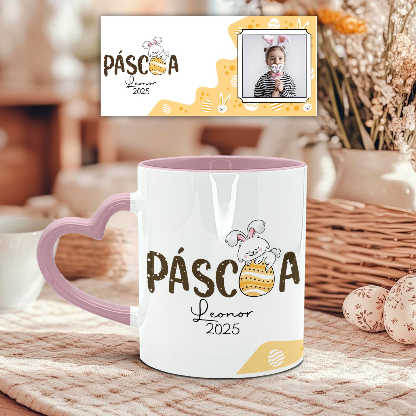 Caneca Pega Coração "Páscoa"