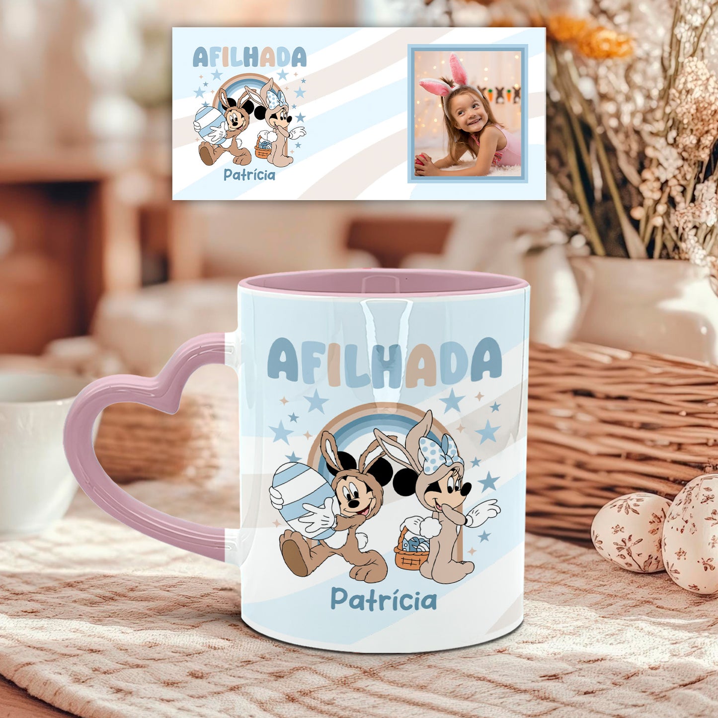 Caneca Pega Coração "Páscoa Animada"