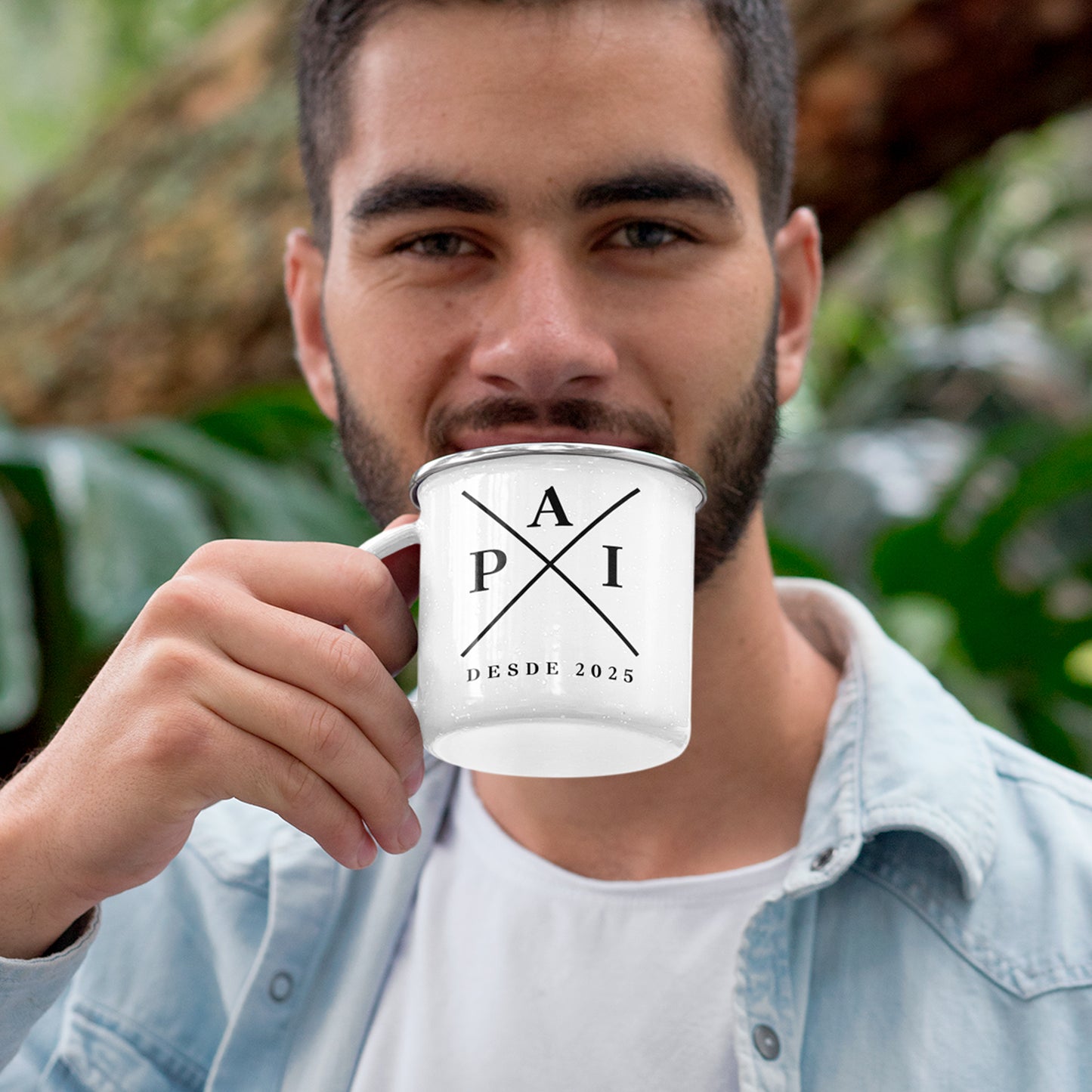 Caneca de Esmalte "P A I"