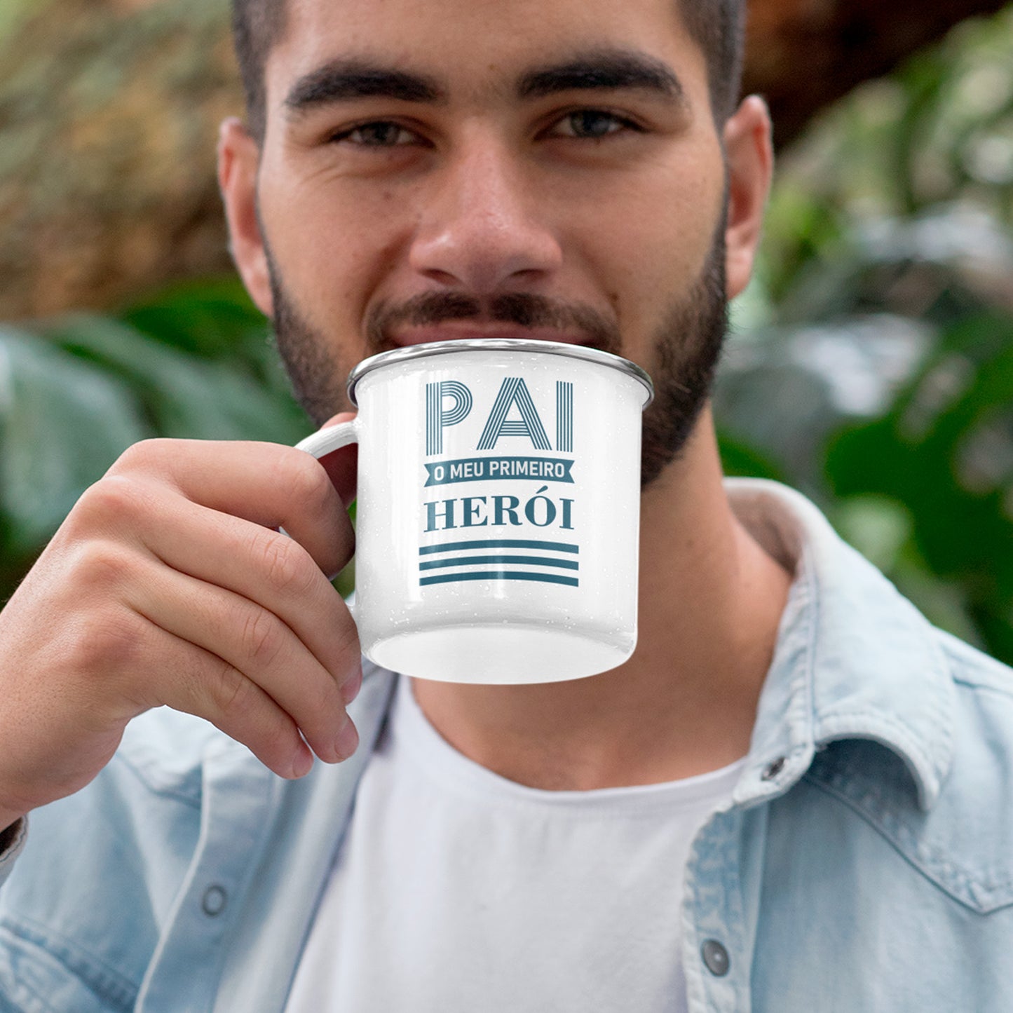 Caneca de Esmalte "Pai o meu primeiro herói"