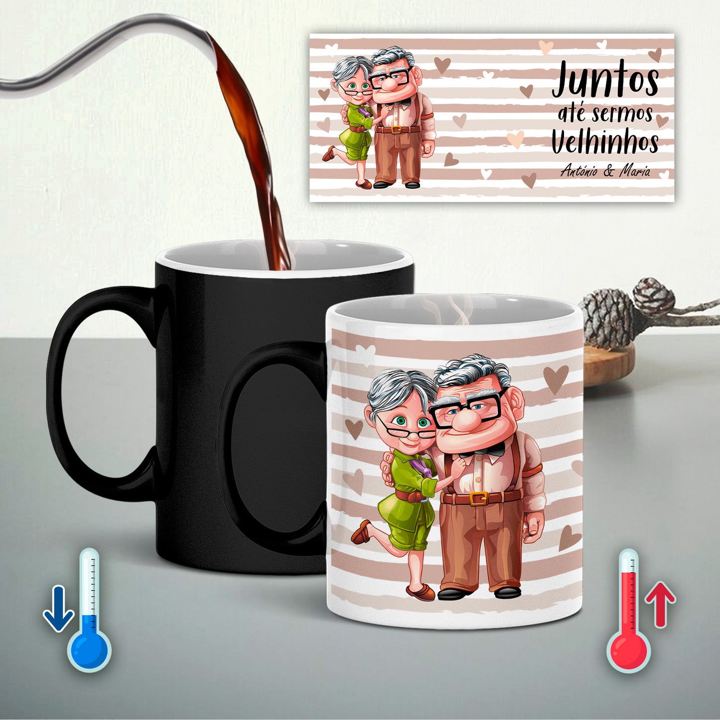 Caneca(s) mágica(s) "Juntos até sermos velhinhos"
