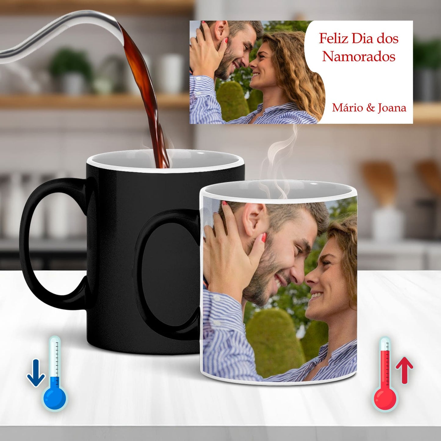 Almofada e/ou Caneca Mágica "Dia dos Namorados"