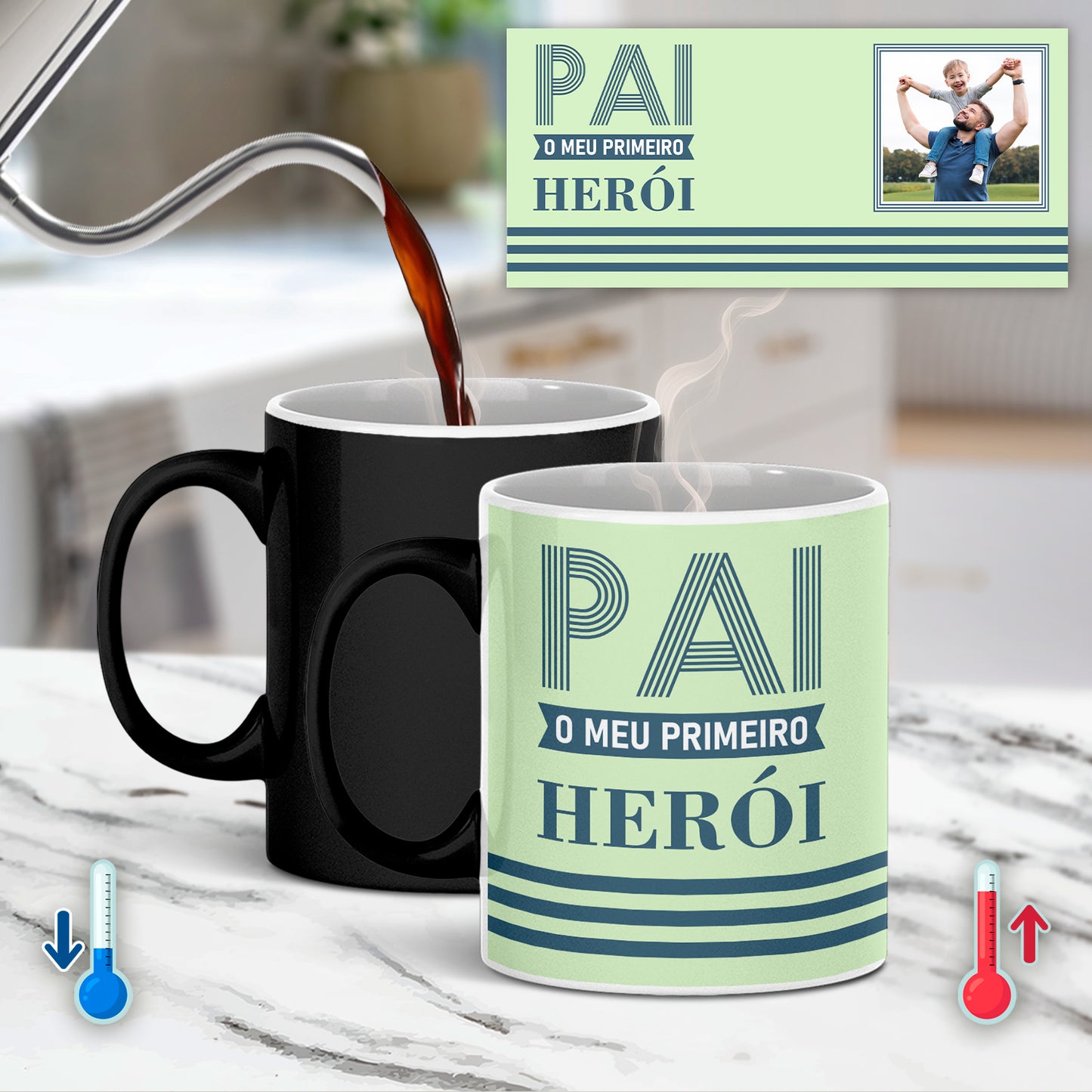 Caneca Mágica "Pai o meu primeiro herói"