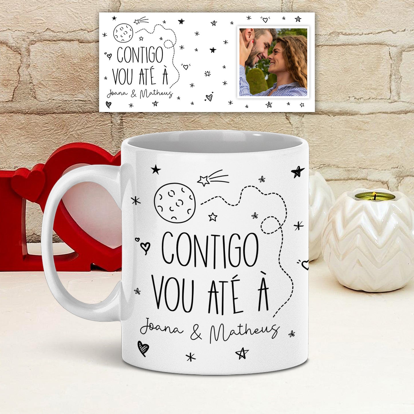 Caneca "Contigo vou até à lua"