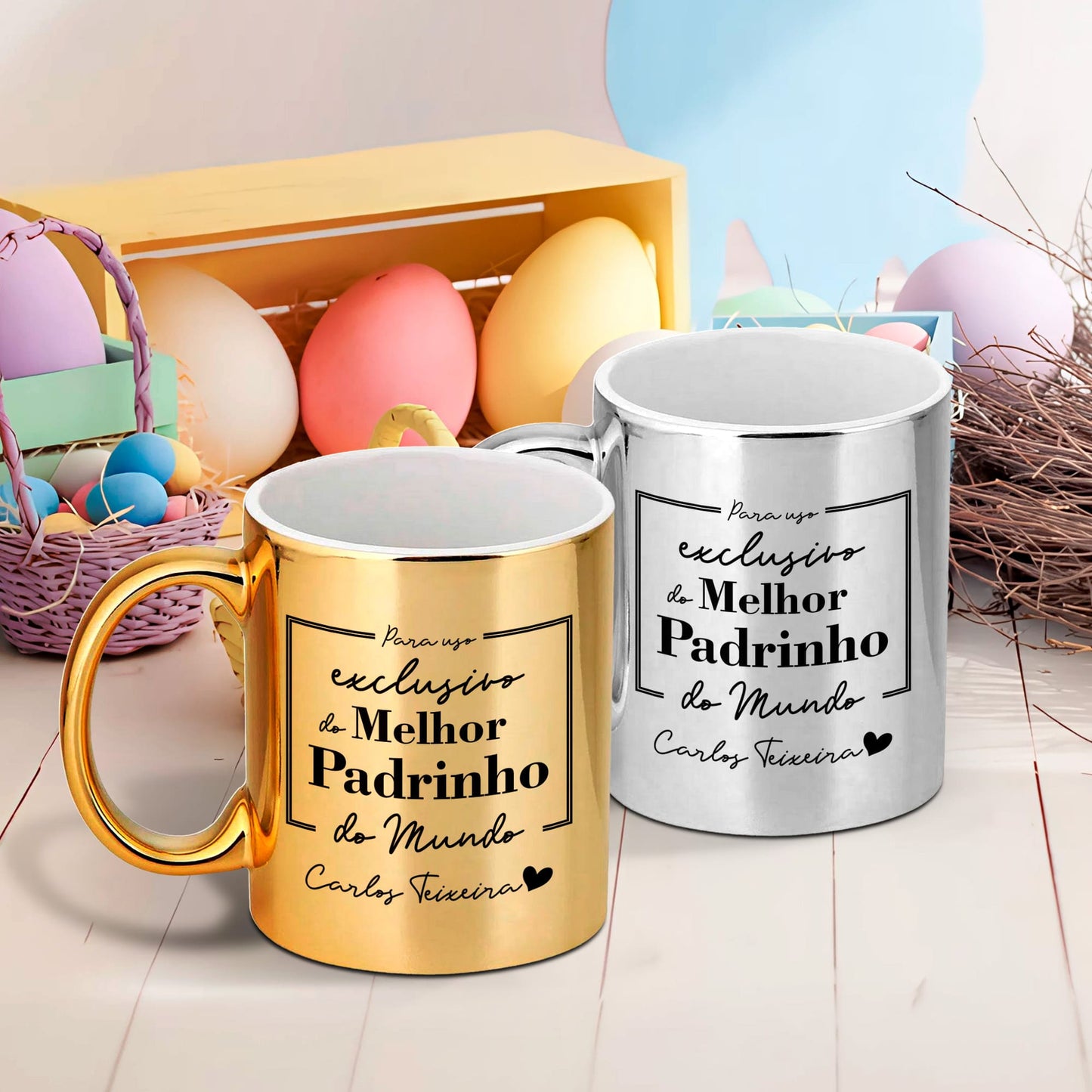 Caneca cromada "Para uso exclusivo"