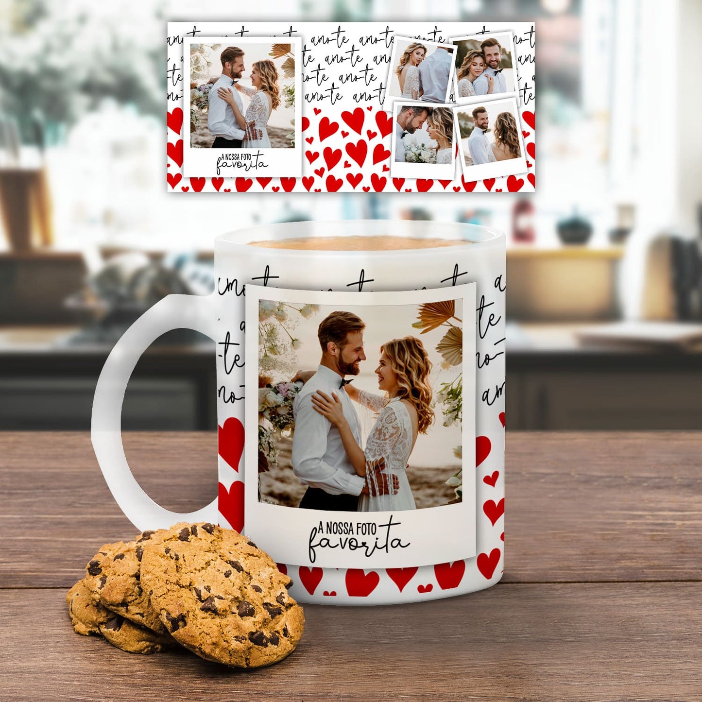 Caneca de vidro "A nossa foto favorita"