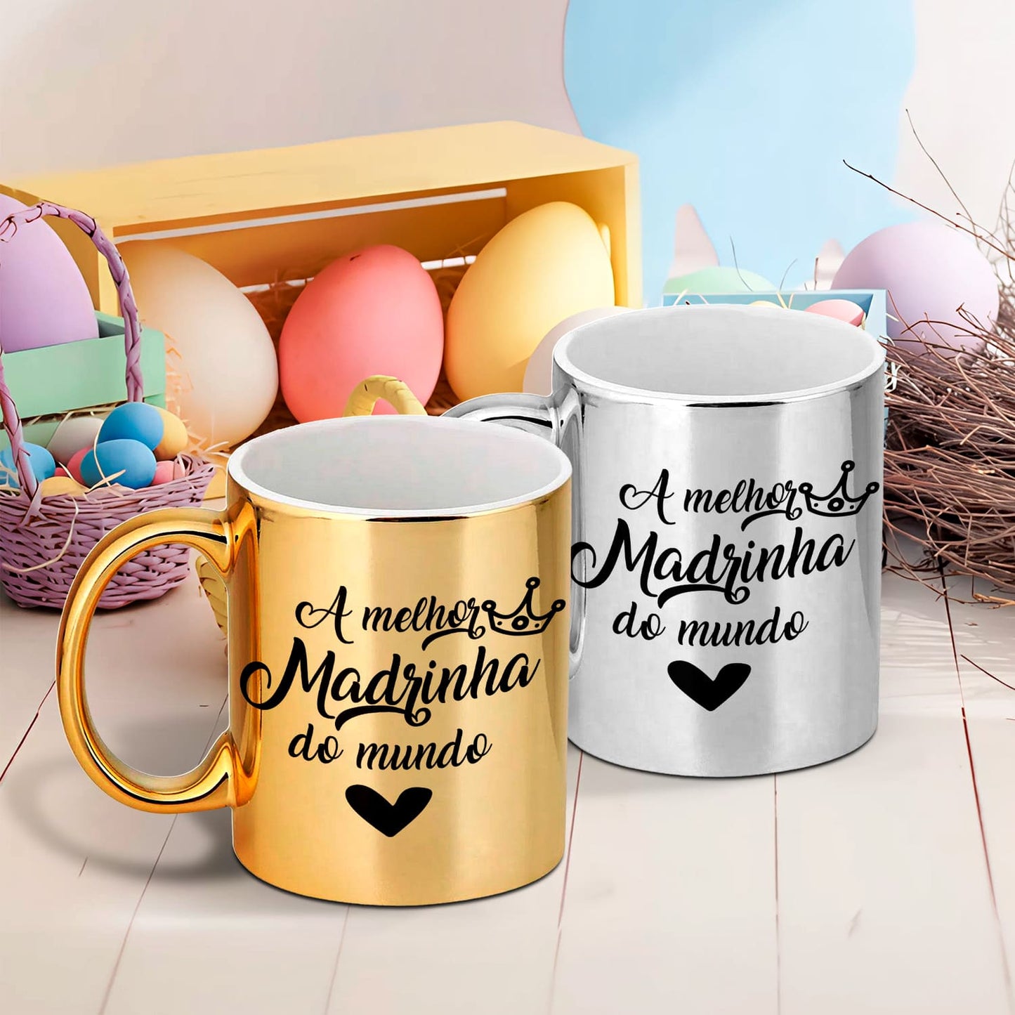 Caneca cromada "Coroação"