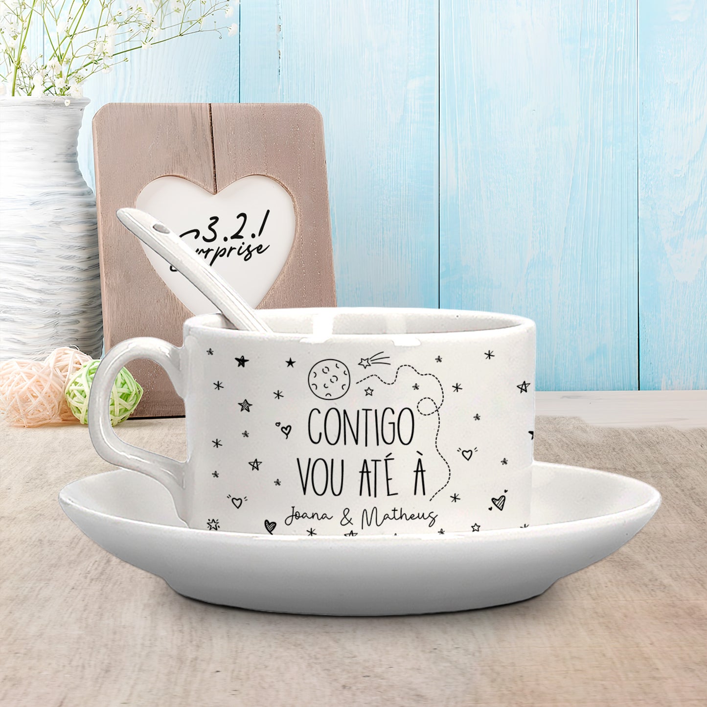 Chávena "Contigo vou até à lua"