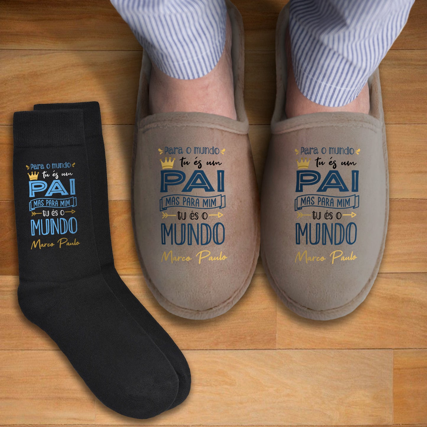 Chinelos e/ou Meias "Tu és o mundo"