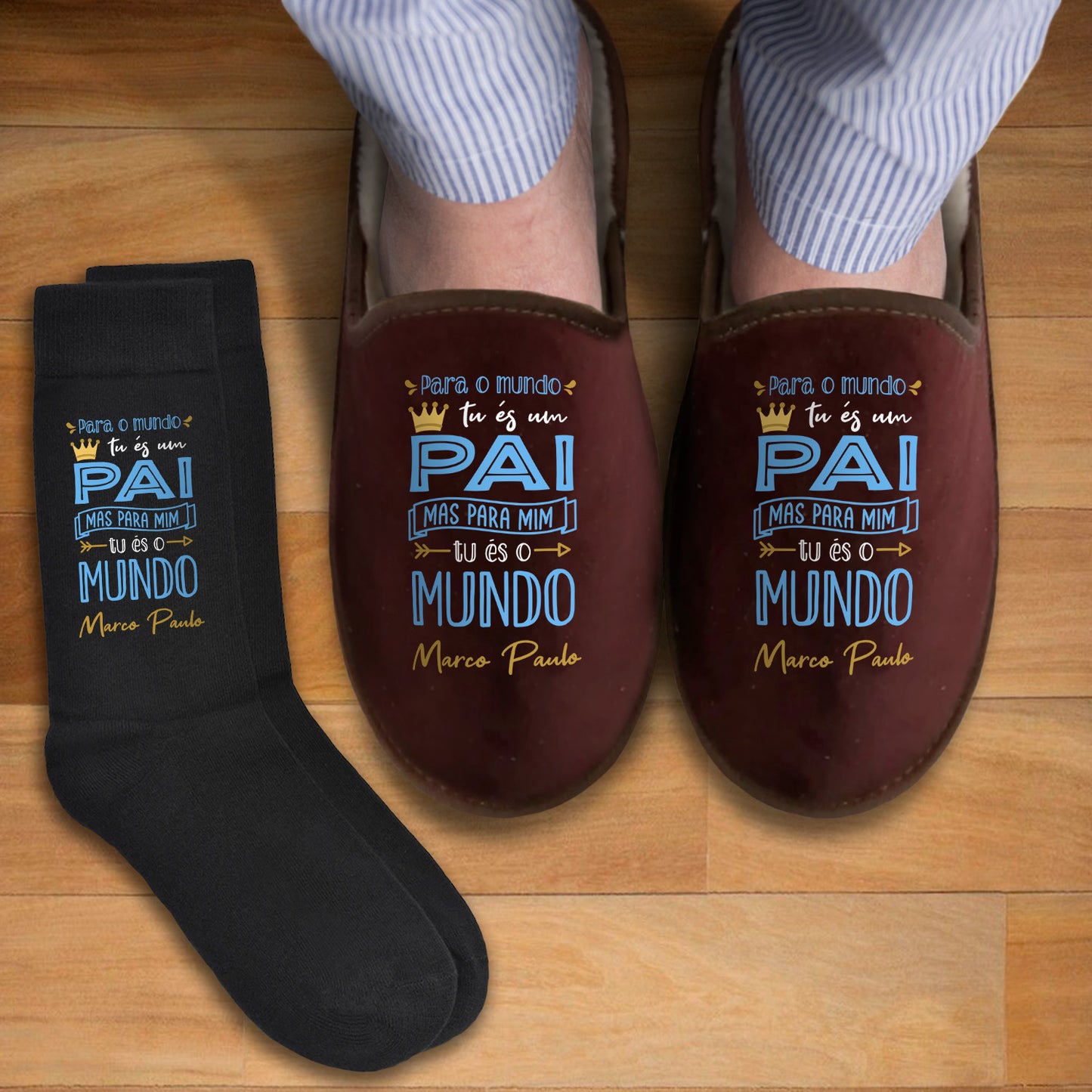 Chinelos e/ou Meias "Tu és o mundo"