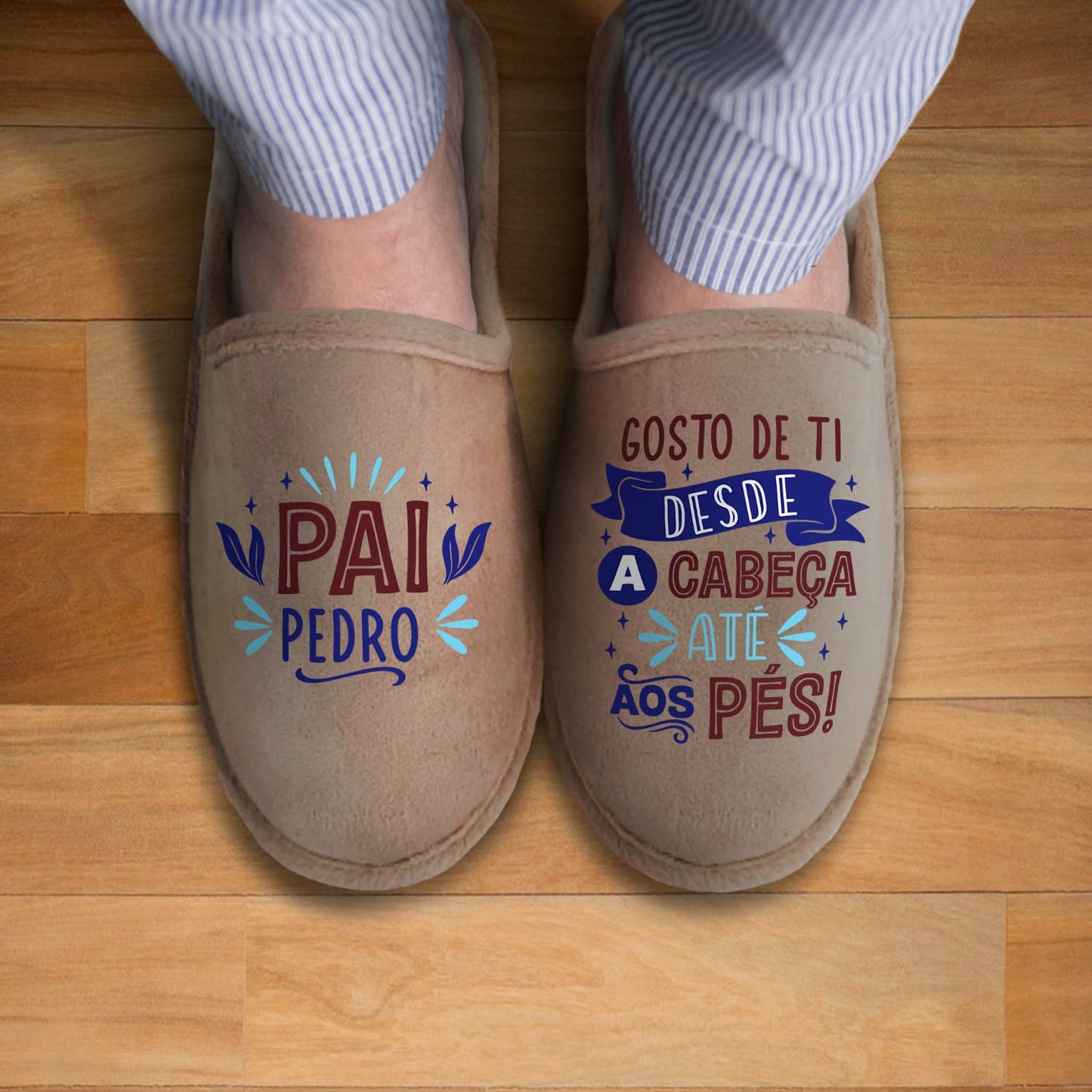 Chinelos "Gosto de ti desde a cabeça até aos pés"