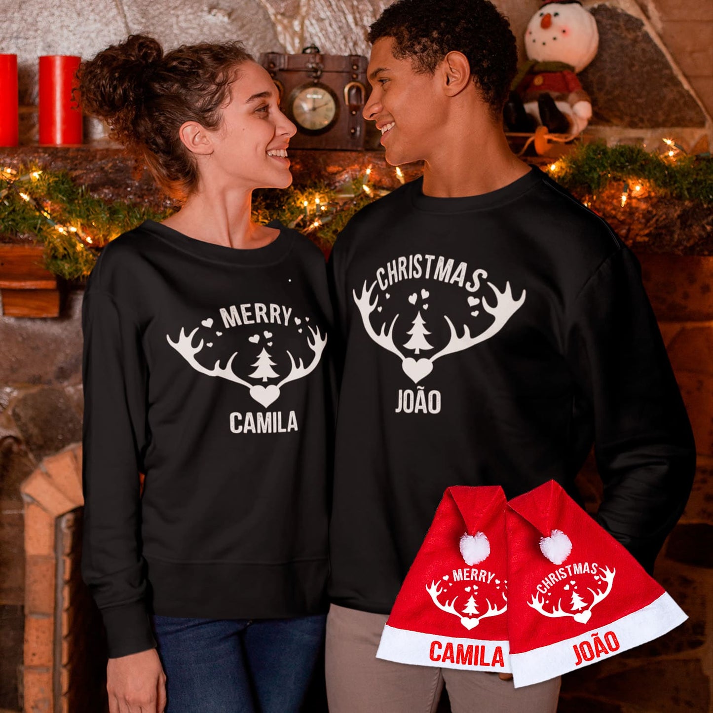 Conjunto 2 Camisolas e/ou 2 Gorros de Natal "Merry ♥ Christmas"