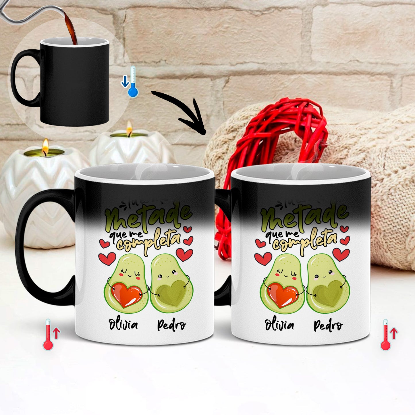 Caneca(s) mágica(s) "Tu és a metade que me completa"