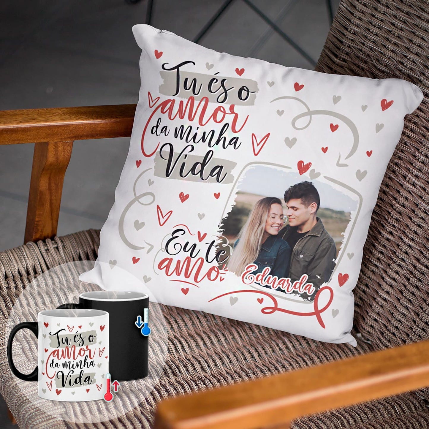 Almofada e/ou Caneca Mágica "Tu és o amor da minha vida"