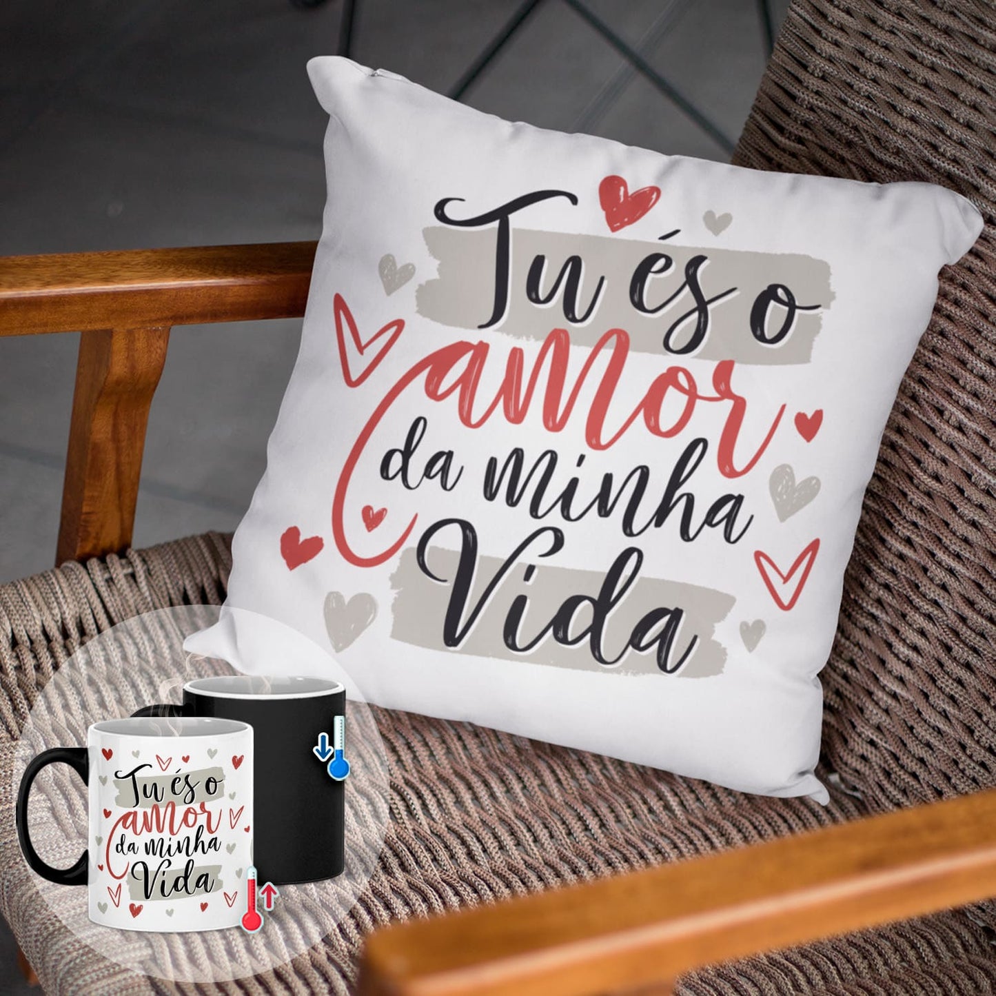 Almofada e/ou Caneca Mágica "Tu és o amor da minha vida"
