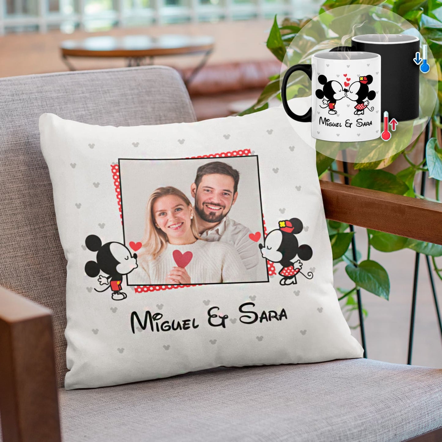 Almofada e/ou Caneca Mágica "Apaixonados"