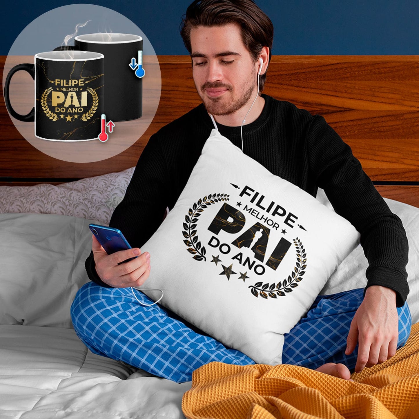 Almofada e/ou Caneca Mágica "Óscar: melhor pai do ano"