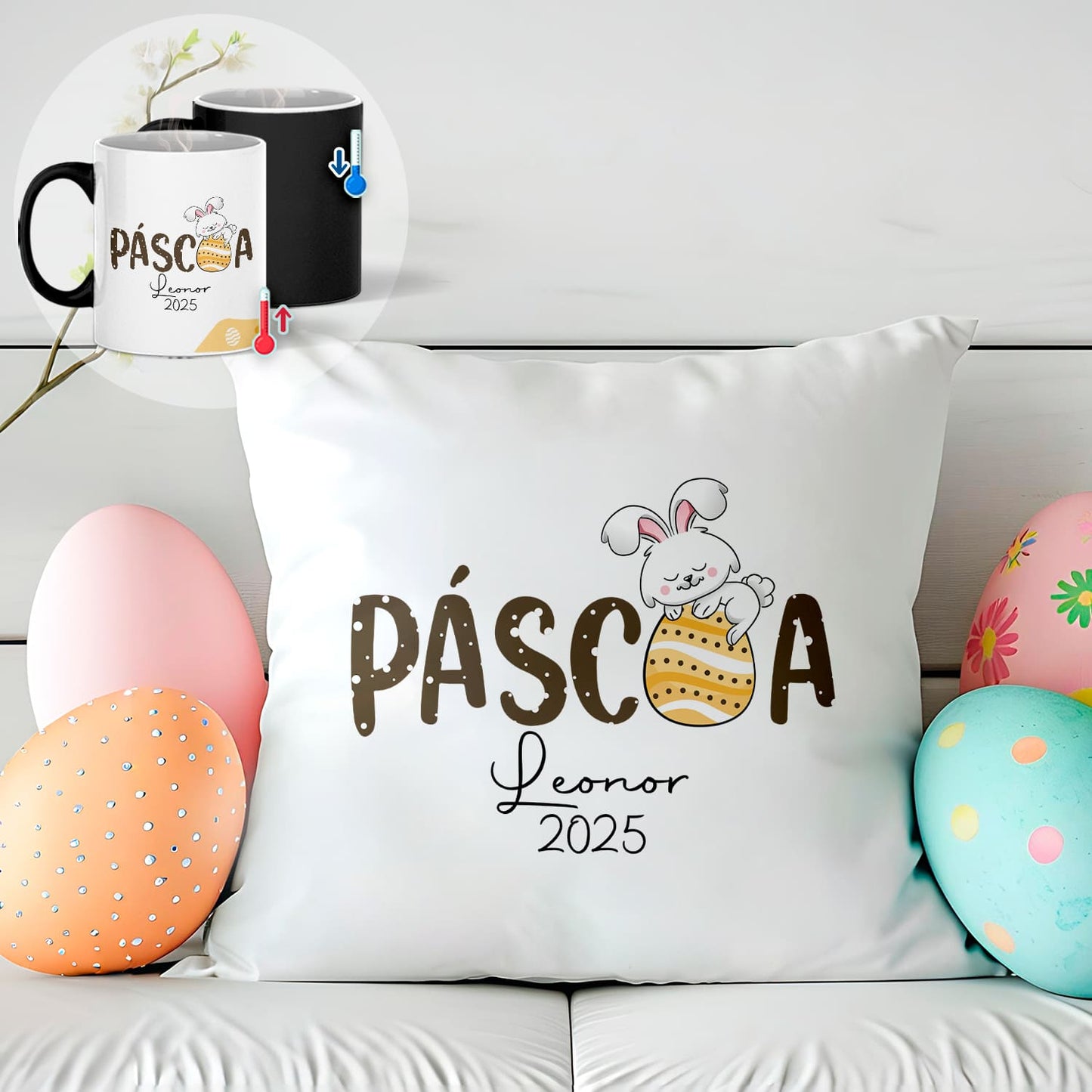 Almofada e/ou Caneca Mágica "Páscoa"
