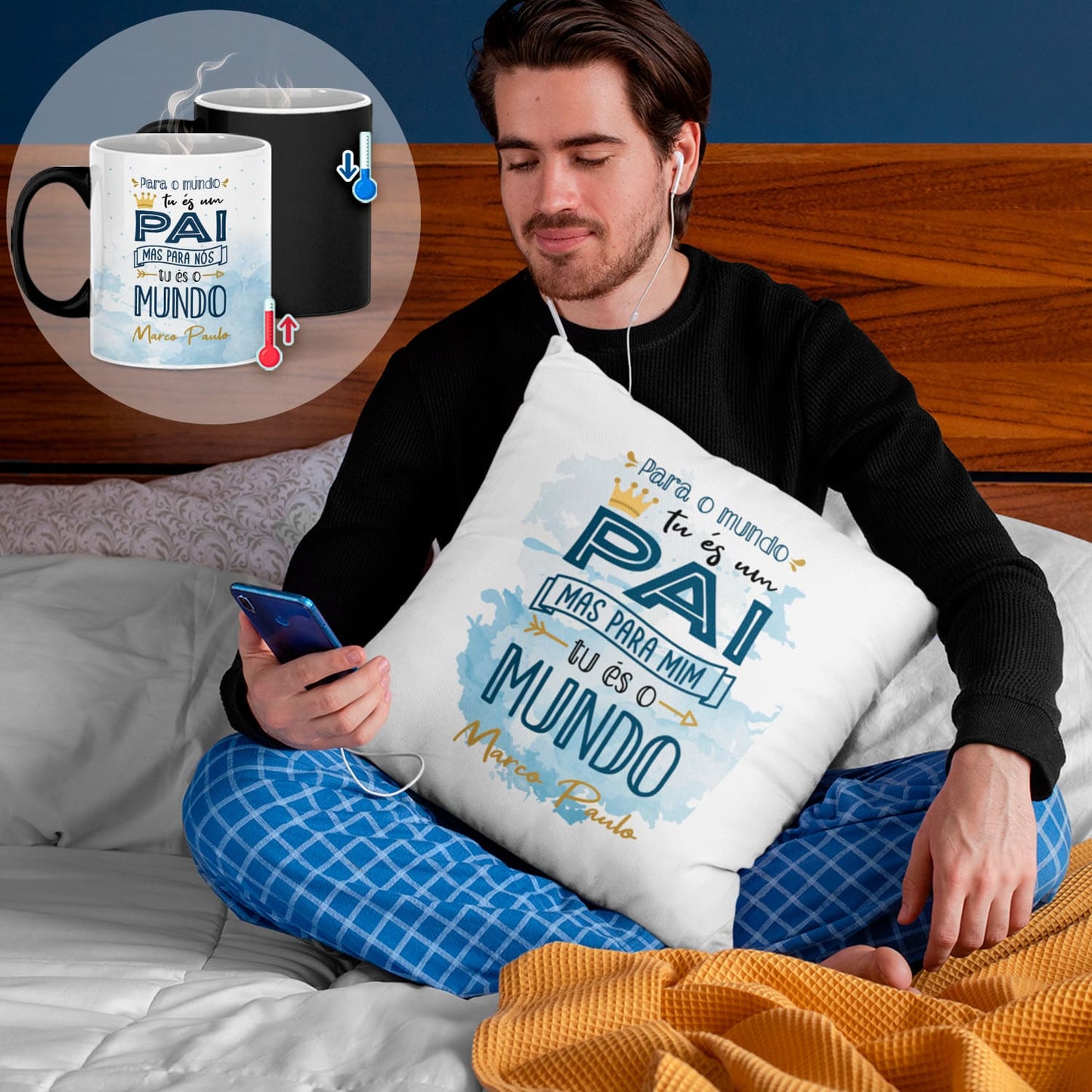 Almofada e/ou Caneca Mágica "Tu és o mundo"