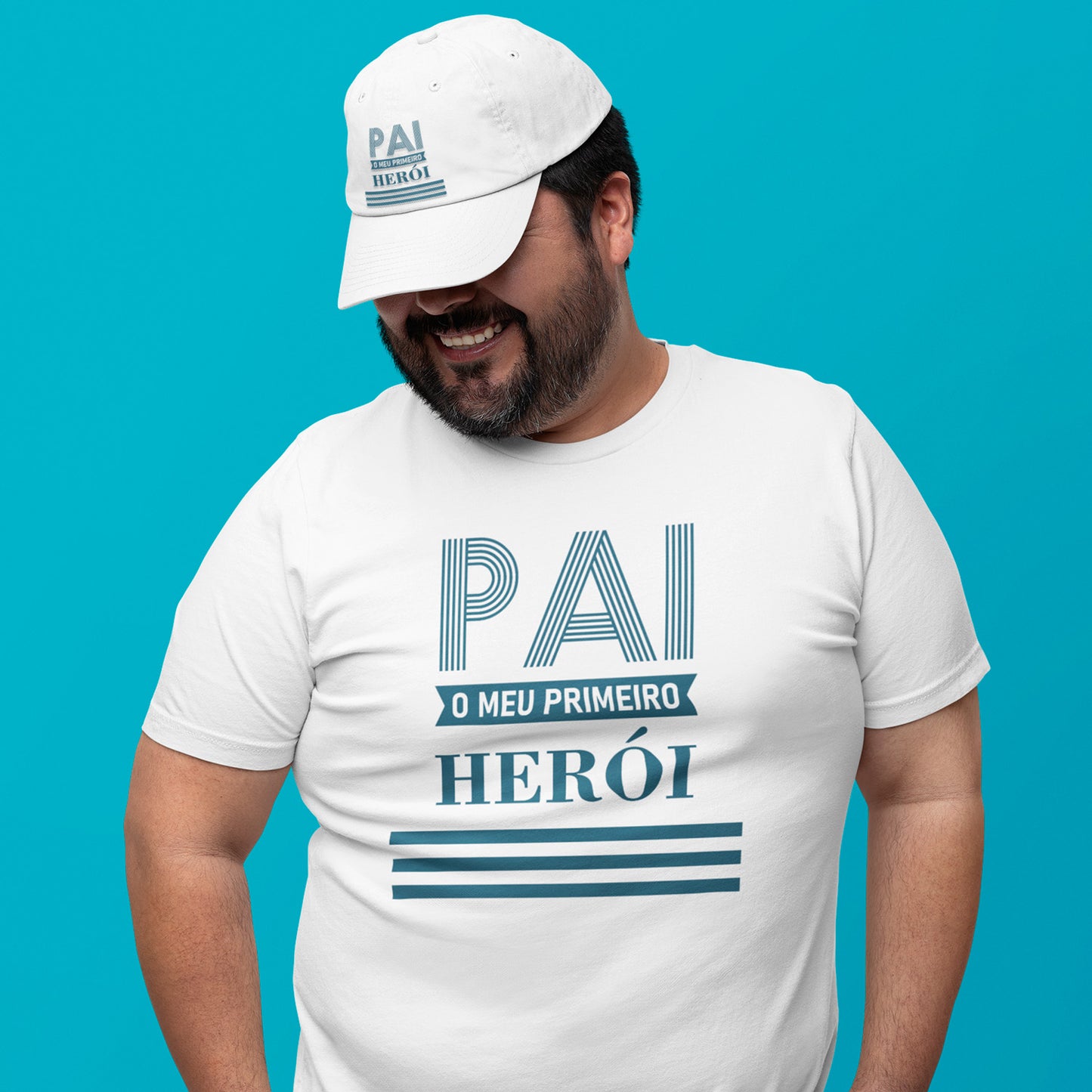 T-shirt e/ou Boné "Pai o meu primeiro herói"