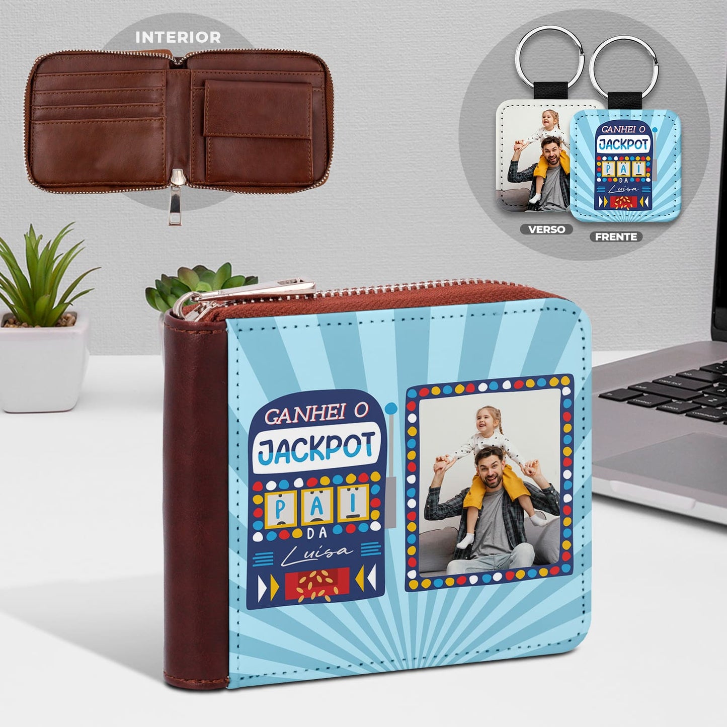 Carteira de homem e/ou Porta-chaves "JACKPOT"