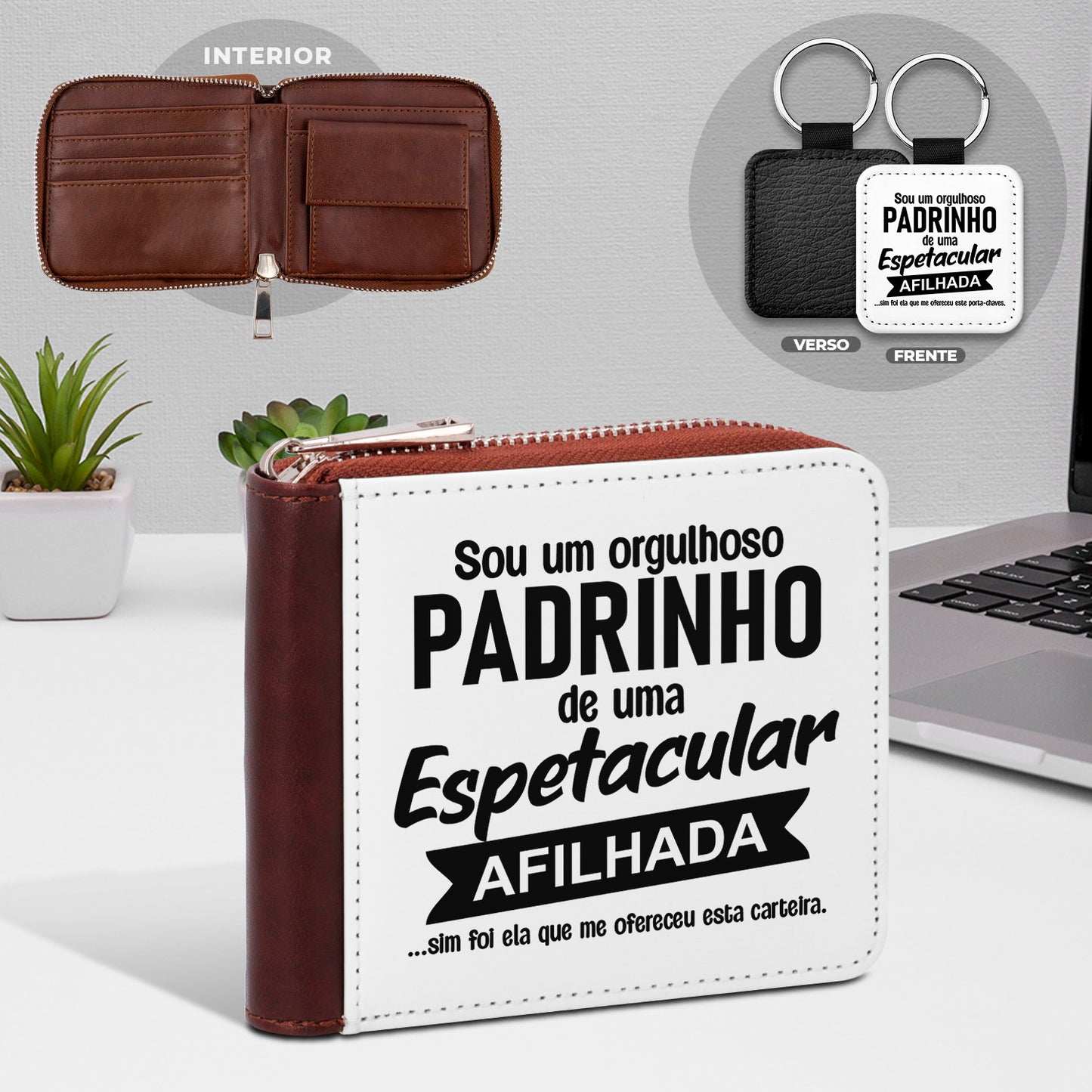 Carteira de homem e/ou Porta-chaves "Orgulhoso(a)"